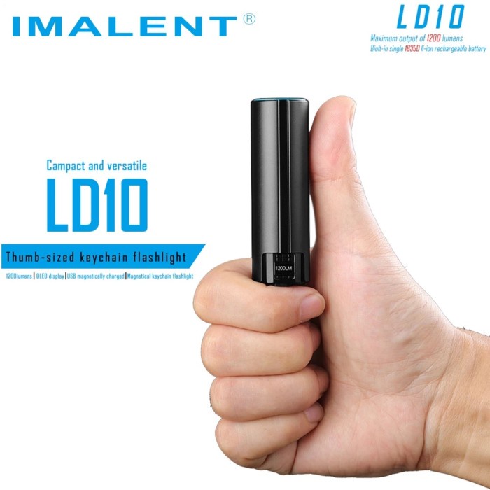 Senter Imalent Ld10 - Thumb-Sized Mini Keychain Flashlight 1200 Lumens