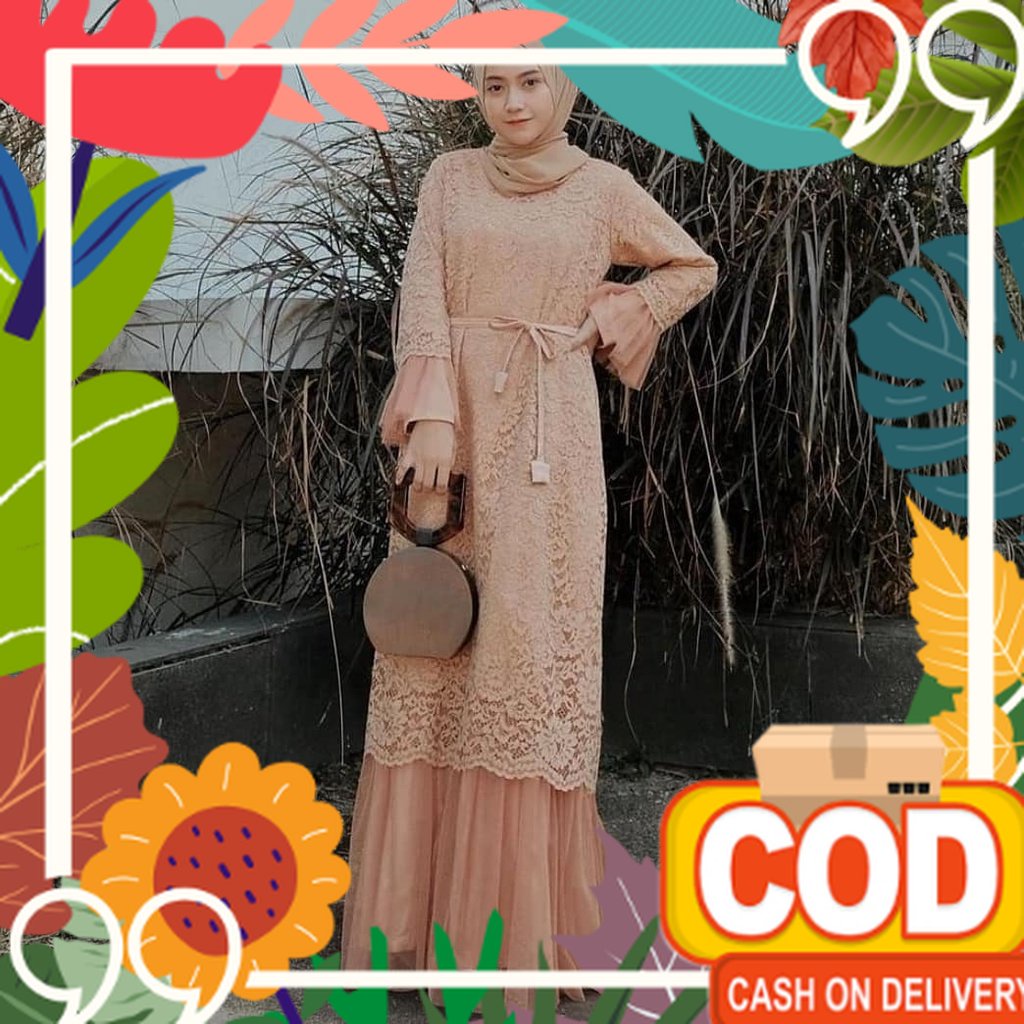 Biru Tua muda Blue sky / [COD] HUMAIRA DRESS BRUKAT MIX TILE IMPORT FASHION GAUN GAMIS MAXY MAXI MUS