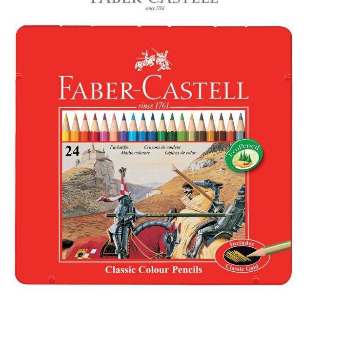 

Terjangkau Classic colour pencils tin case 24 warna / pensil warna 24 classic kaleng kotak faber castell