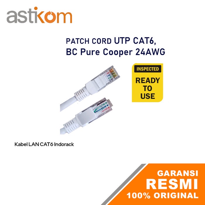 Kabel LAN CAT6 CAT 6 UTP Indorack Ethernet 1 Meter