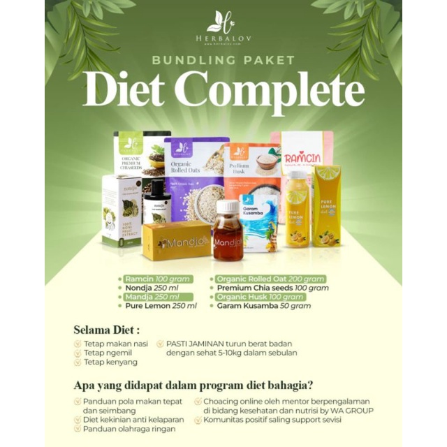 PAKET COMPLITE DBH PAKET DIET BAHAGIA HERBALOV PAKET KOMPLIT DIET DIET HERBAL DIET SEHAT DIET AMPUH 