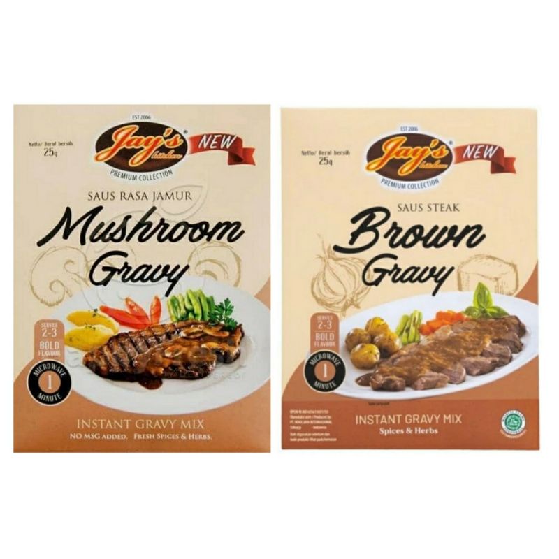 Jay's Saus Steak Mushroom / Brown Gravy Mix Sauce 25gr Sachet