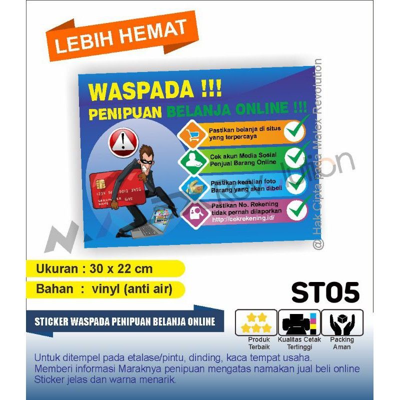 

STIKER WASPADA PENIPUAN DAN PENCURIAN