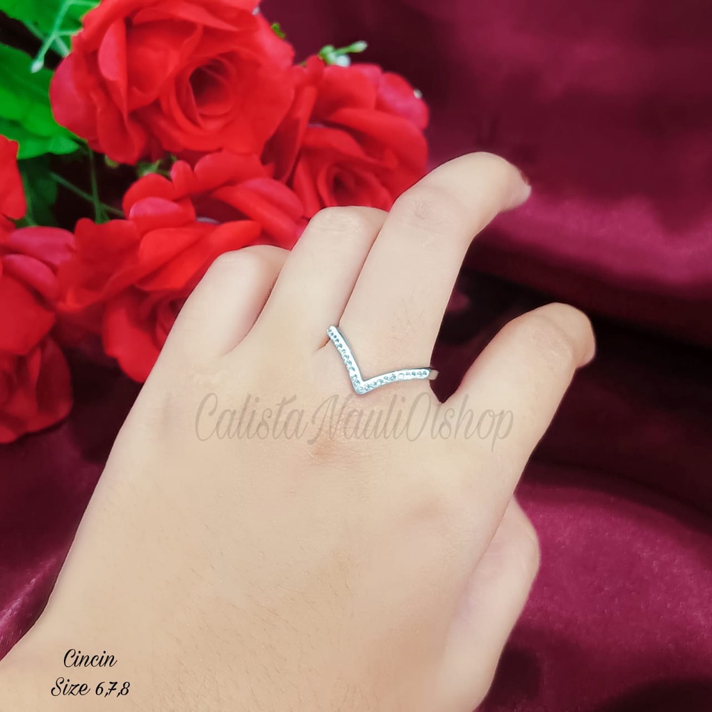 GELANG BANGKOK+CINCIN  TITANIUM VUJI PERMATA ZIRCON PERHIASAN EMAS KOREA ANTI KARAT DAN ANTI LUNTUR