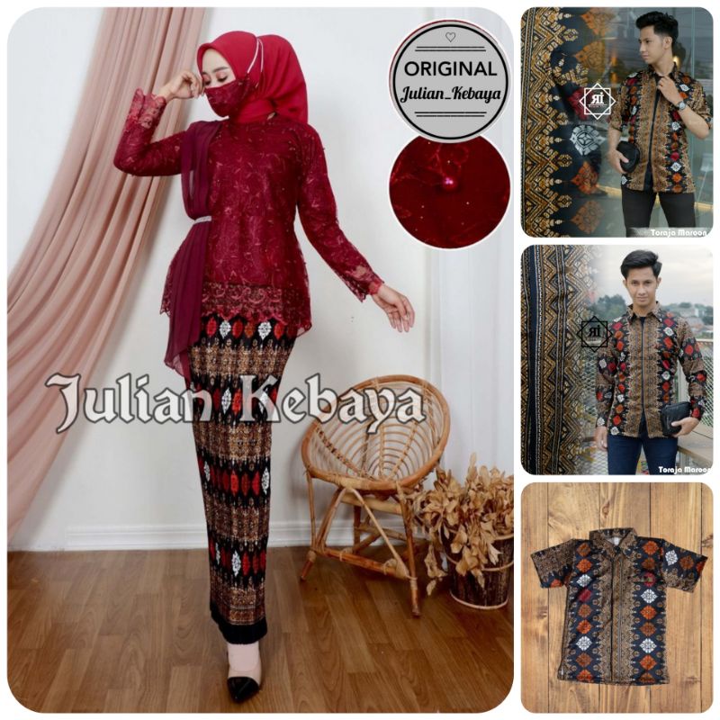 KEBAYA COUPLE / KEBAYA AURORA SELENDANG / BAJU BATIK COUPLE / COUPLE KEBAYA / SET KEBAYA MODERN / BA
