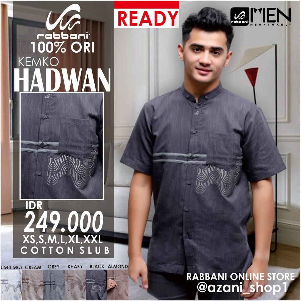 RABBANI KOKO KEMKO PRIA HADWAN ORI - Kemeja Koko Rabani Asli Lengan Panjang Baju Koko Muslim Terlari