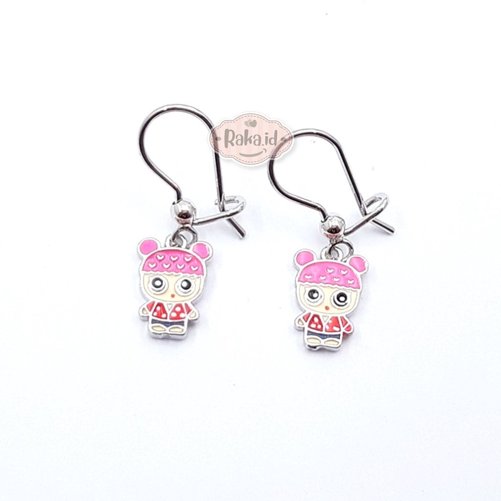 Anting Korean Style Anting Clip Kait Motif Bubble LOL Pink 1231