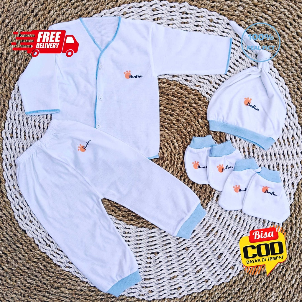 Paket Hemat 1 Stel Baju Bayi Panjang 1 Topi dan 1 Set Sarung Tangan dan Kaki Bayi merk Namnam