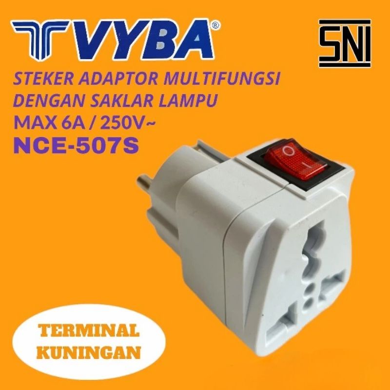 VYBA over steker serbaguna + saklar sakelar NCE-507S one pro adaptor swith