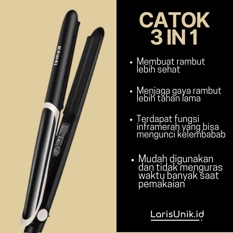 Catokan Infrared 2 In 1 Catokan Catokkan Carokan Cetokan Carokan Alat Pencatok Pelurus Pengeriting Pengriting Pengkriting Hair Styler Styling Straightener Salon Curler Curly Kerli Rambut Lurus Keramik Ion Otomatis Permanen Ori Original Bagus Permanen