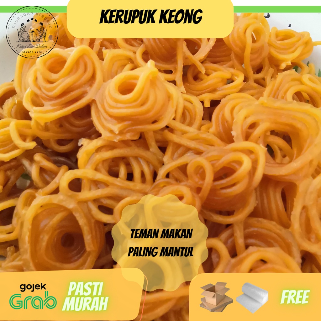 

Kerupuk Keong Mentah Rasa Bawang Ukuran Besar Langsung Goreng Cap Singa 250gr