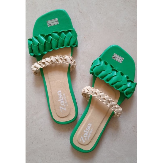 [Preloved] Sandal Kepang Zalsa Size 40 Hijau