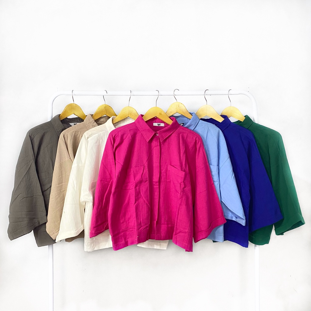Loly Crop Crinkle / Kemeja Crop Crinkle