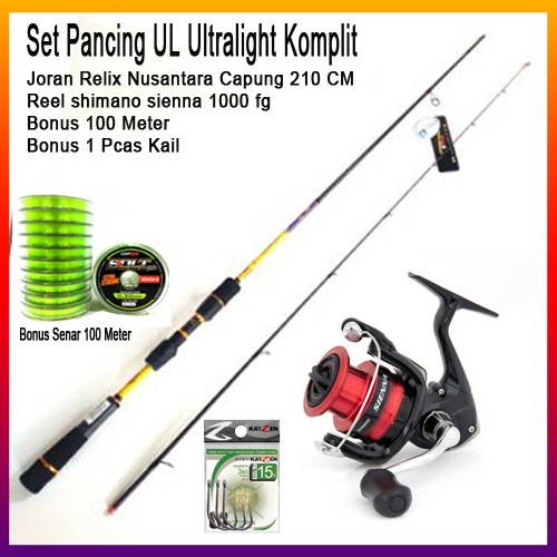 Pancing Set Pancing Ultralight Shimano Joran Relix Nusantara 210Cm Original