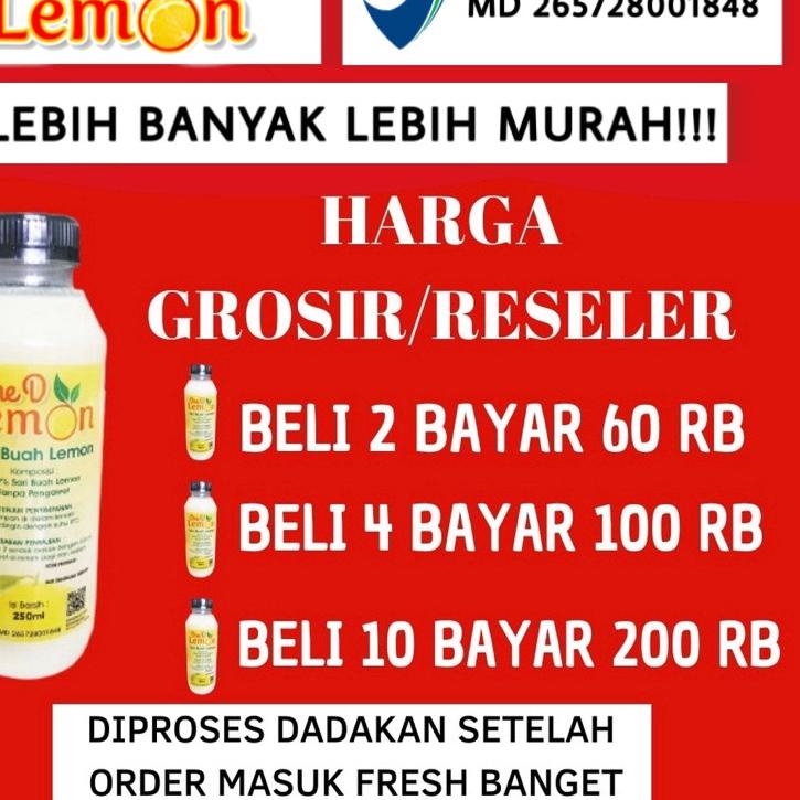 

Diskon [KF7] OneD Lemon BPOM Minuman Sari Lemon Murni Untuk Kesehatan Dan Kecantiksn Serta Diet Pelangsing Diproduksi Dadakan Setelah Order Masuk Fresh Banget