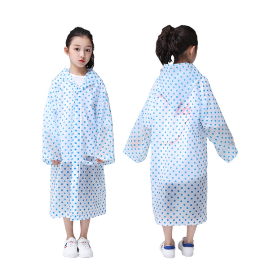 Jas Hujan Terusan Anak Eva Polkadot Korea kid poncho ponco kids unisex cakep