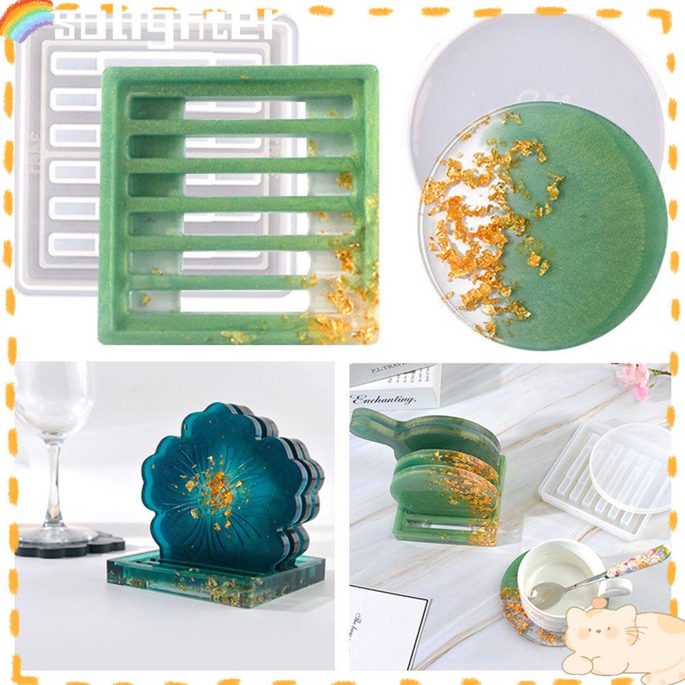 Solighter Epoxy Resin Cetakan DIY Handmade Anti-Melepuh Drain Rack Bracket Base Silicone Mold