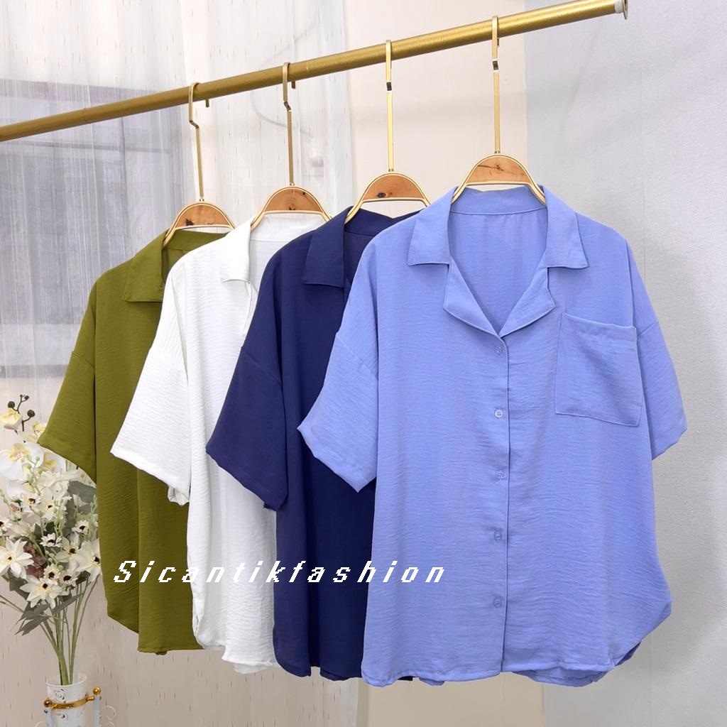 PREMIUM SHIMMER SHIRT / KEMEJA MONALISA / KEMEJA POLOS / KEMEJA KASUAL / BLOUSE