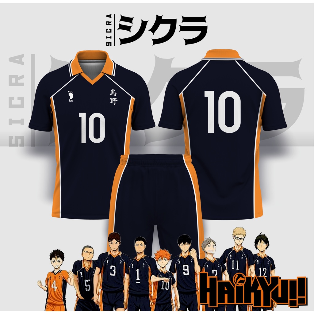HAIKYUU  Jersey Anime HAIKYUU  KARASUNO Cosplay Bola Manga