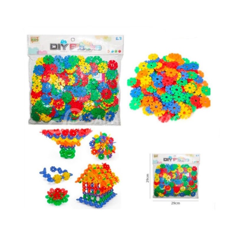 Mainan Kreatifitas anak Bombik / Bombiq / Puzzle Bunga / Puzzle Kristal DIY BLOCKS