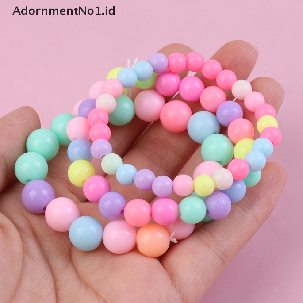 [AdornmentNo1] 10pcs Anak Perempuan Pesona Gelang Anak Lucu Warna-Warni Mutiara Manik Gelang Elastis Mainan Perhiasan Gelang Tangan Dekorasi Pesta Hadiah [ID]