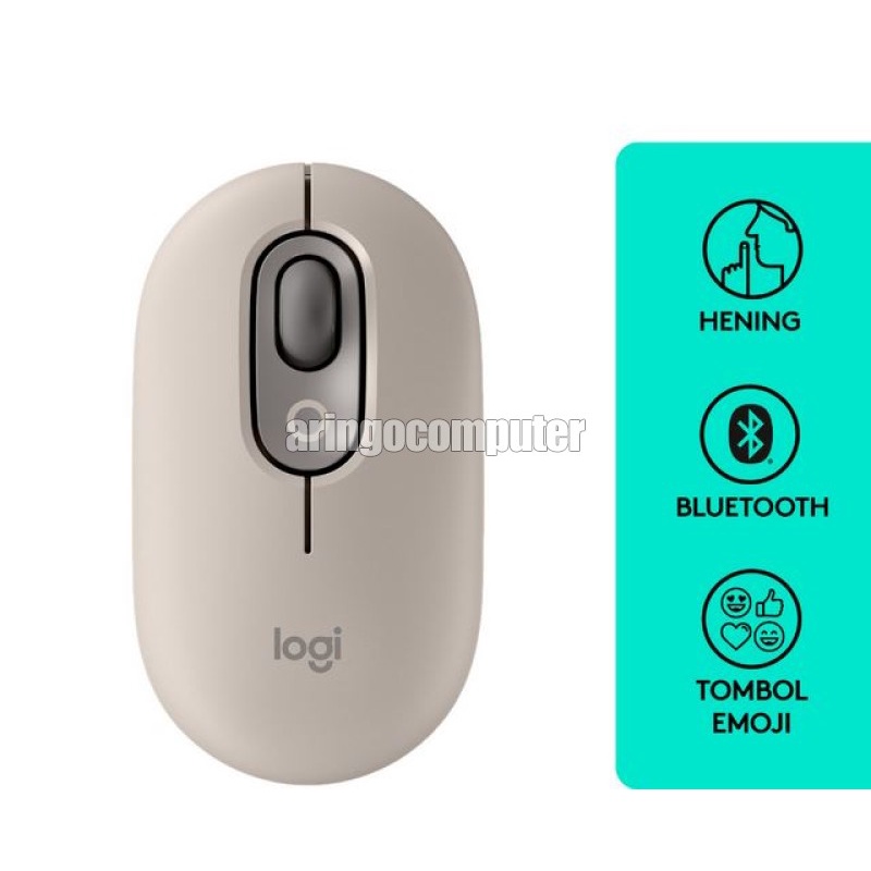 Mouse Logitech POP with Emoji - Mist Sand Bluetooth/Wireless/Silent