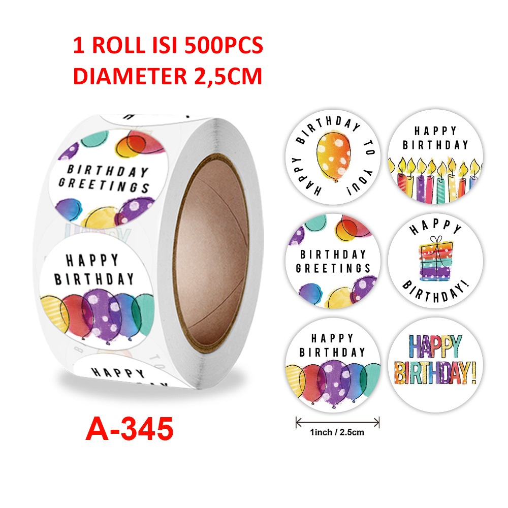 Khatinstore PALING  MURAH ISI 500 Pcs Stiker Label Roll Thank You - Sticker Stiker Label Makanan Thank You For Order atau Birthday Ulang Tahun Anak karakter Lucu Import - SLB01