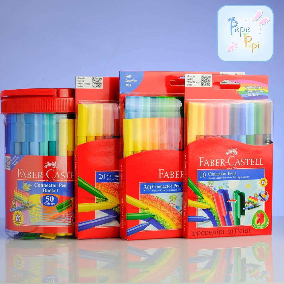

[YANWY8680] Spidol Connector Pen Faber Castell 10, 20, 30 dan 50 Pcs Sepidol Warna Colour Color
