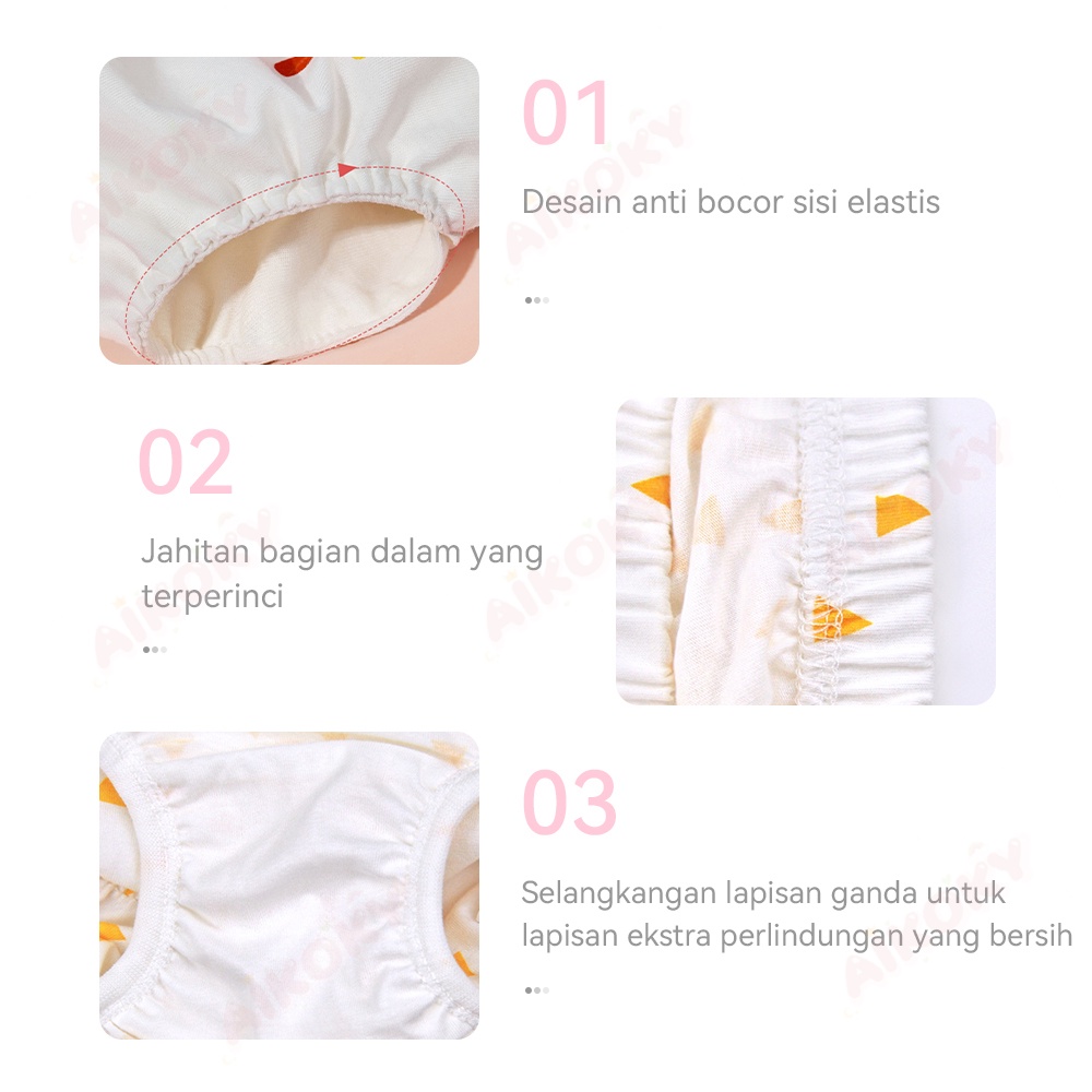 AIKOKY Training Pants Anak Bayi Waterproof/Popok Kain Bayi Kancing Cuci Ulang