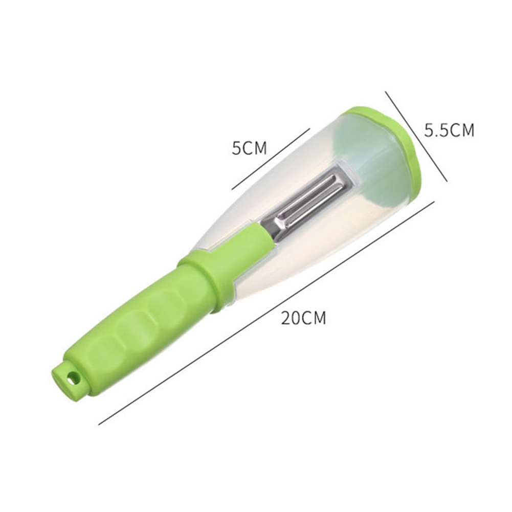 ღ Jenis Penyimpanan Mengupas Pisau Buah Scratcher Handheld Planer Cutter Multifungsi Alat Pengupas Sayuran dengan Penyimpanan Tabung Stainless Steel Dapur Rumah Tangga alat