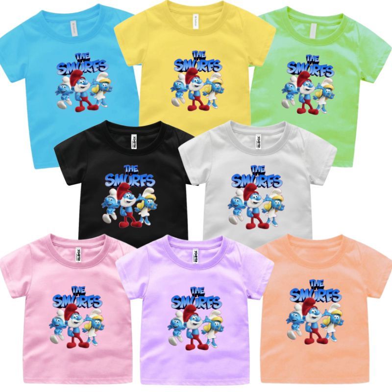 baju kaos atasan anak The Smurfs