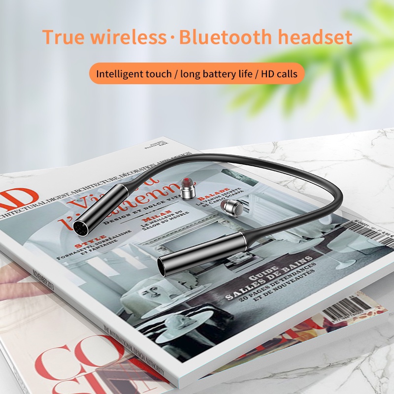 Viclook COD True Wireless Magnetic Suction Neckband Olahraga Headset Bluetooth Bass Stereo Mic IPX5 Headphone Tahan Air