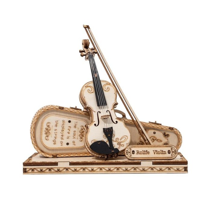 ROLIFE Robotime 3D Wooden Puzzle - Violin TG604K Hobby And Toy Collection