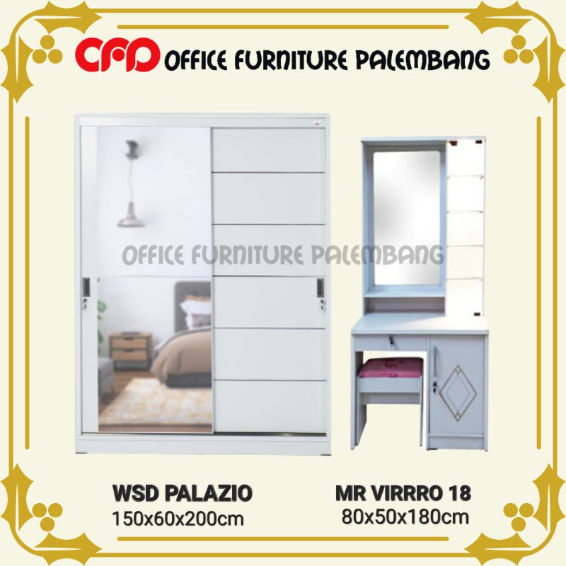 paket lemari+meja rias lemari pakaian olympic wsd palazio meja rias mr virro 18 lemari baju sliding 