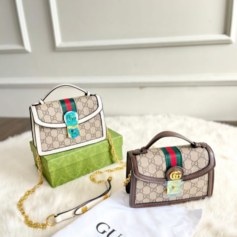 PROMO SALE Tas gc selempang jinjing coklat putih