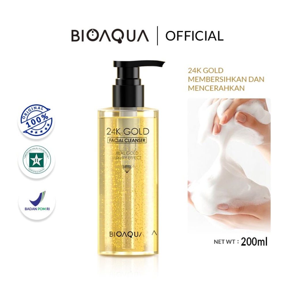 BIOAQUA 24k Cleanser 200ml | Facial Cleanser | Gentle Makeup Remover