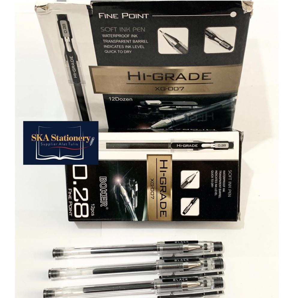 

[Produk 7474] Bolpen/Ballpoint/Pulpen/Ballpen Hi Grade Boxer 0.28 Hitam Biru (Lusin) j9iru