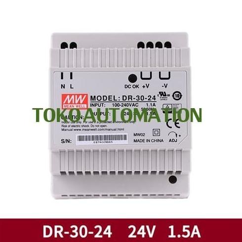 DR30-24 DR-30-24 DR 30 24 AC DC Converter 24V DIN Switching Power PM20 automationc00 Ayo Beli