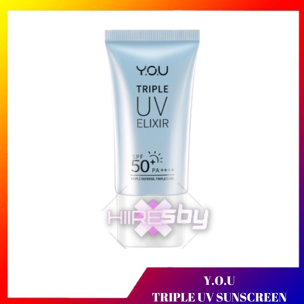 Jual YOU Triple UV Elixir Sunscreen Gel SPF 50+ PA++++ [UVA UVB Blue ...