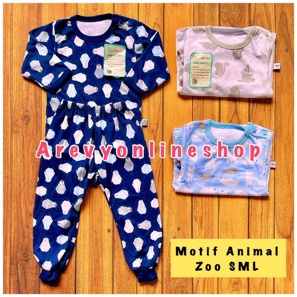 1 Pcs Setelan Piyama Baju Panjang Celana Panjang Baju Pendek Celana Pendek Sleepsuit Kutung Bayi Newborn 0-3 S M L Little Owl