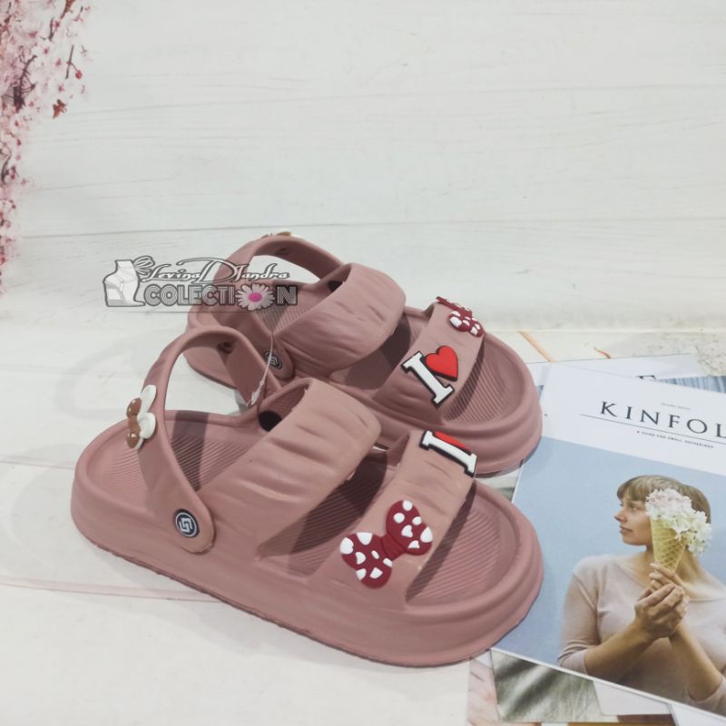 Sandal Fuji Viral  Sendal Wedges Cewek Lalisa Import Ringan Sandal Korean style Miniso