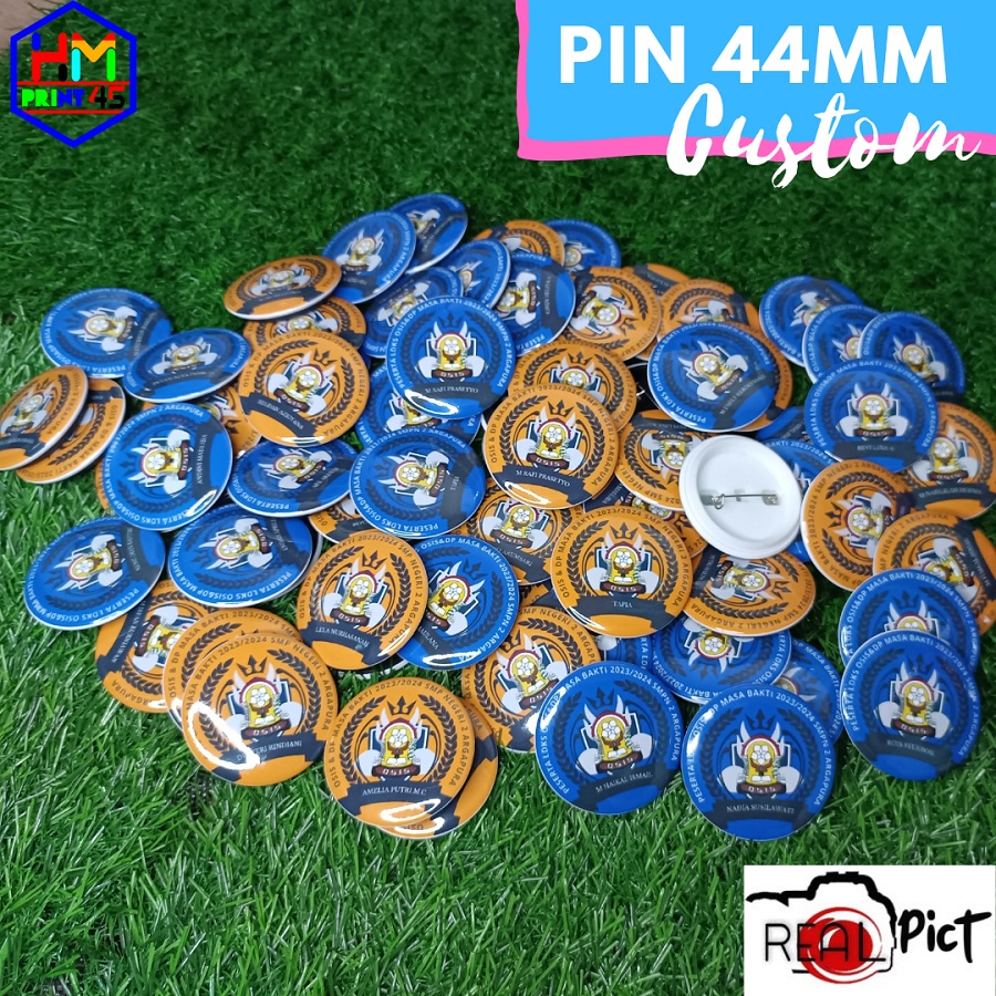 Cetak pin custom 44mm / pin peniti 44mm / pin bros 44mm