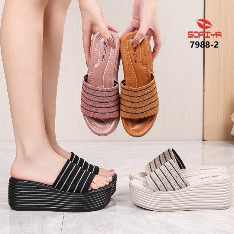 SANDAL WEDGES IMPORT WANITA SOFIYA 7988-2
