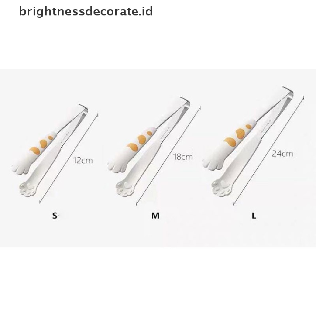 [Birth] Penjepit Makanan Bentuk Kaki Kucing Kartun Lucu Penjepit Makanan Stainless Steel Barbecue Tongs [ID]