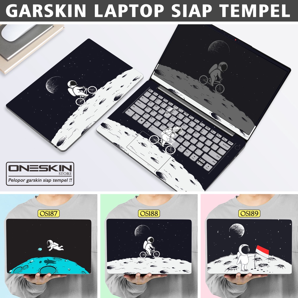 Garskin Sticker Laptop Protector Macbook Full Body Bottom Bezel Palmrest Skin Cartoon Astronaut Bike