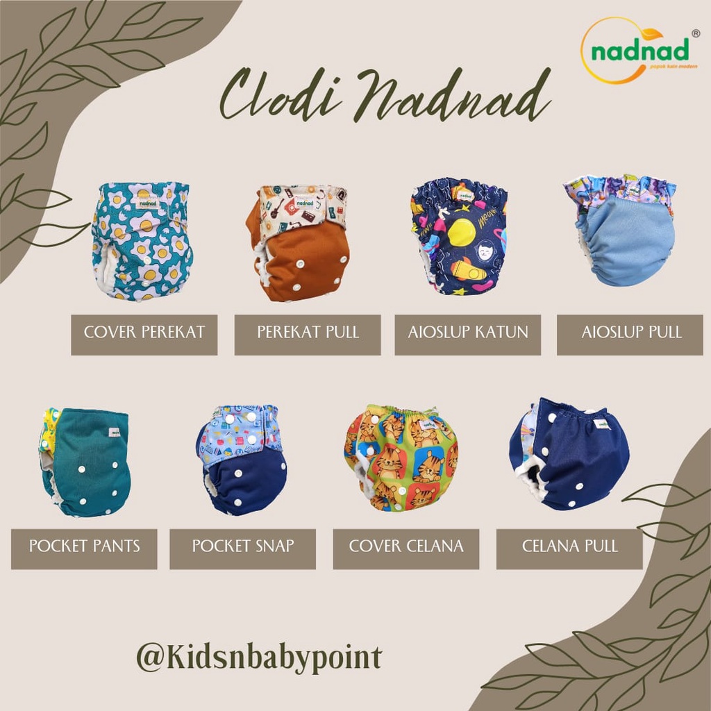 KNB Clodi Nadnad Popok Diapers Kain Cuci Ulang