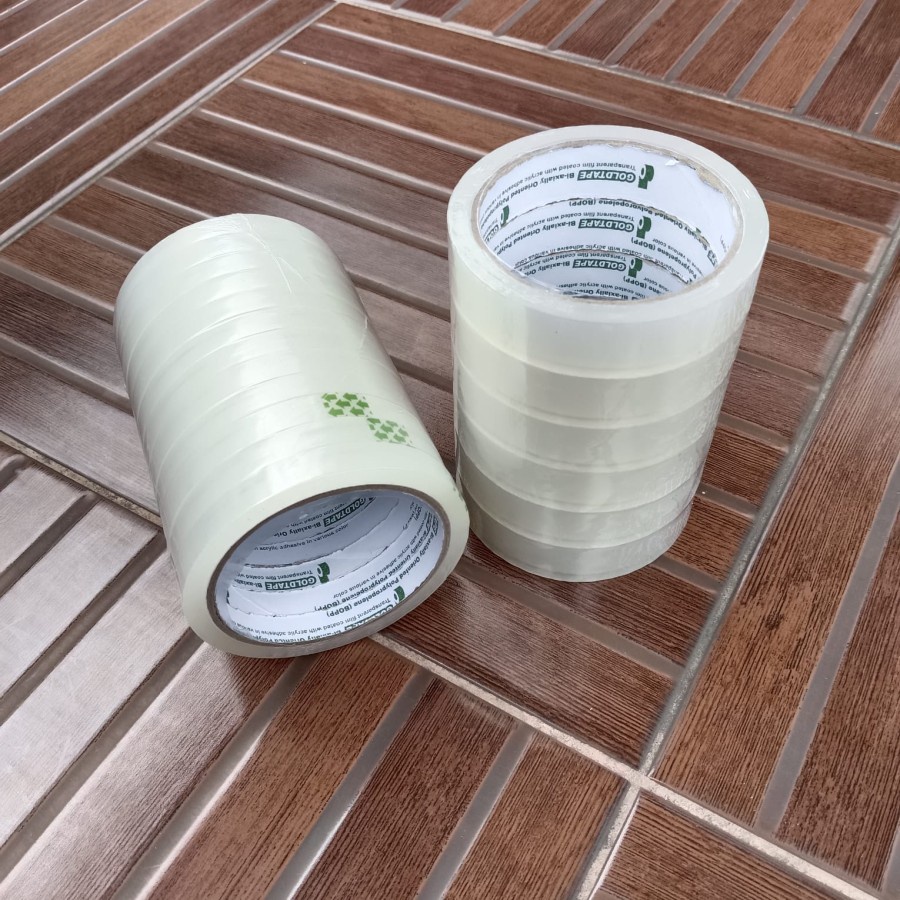 

ISOLASI LAKBAN KECIL BENING GOLD TAPE // SELOTIP SOLATIP MEJA 72 YARD