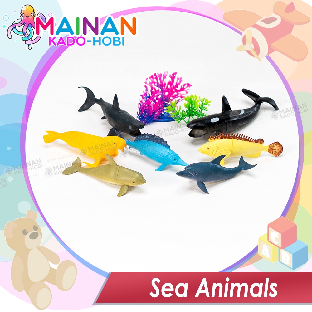 MAINAN KADO HADIAH ULANG TAHUN ANAK MINIATUR SEA OCEAN ANIMALS