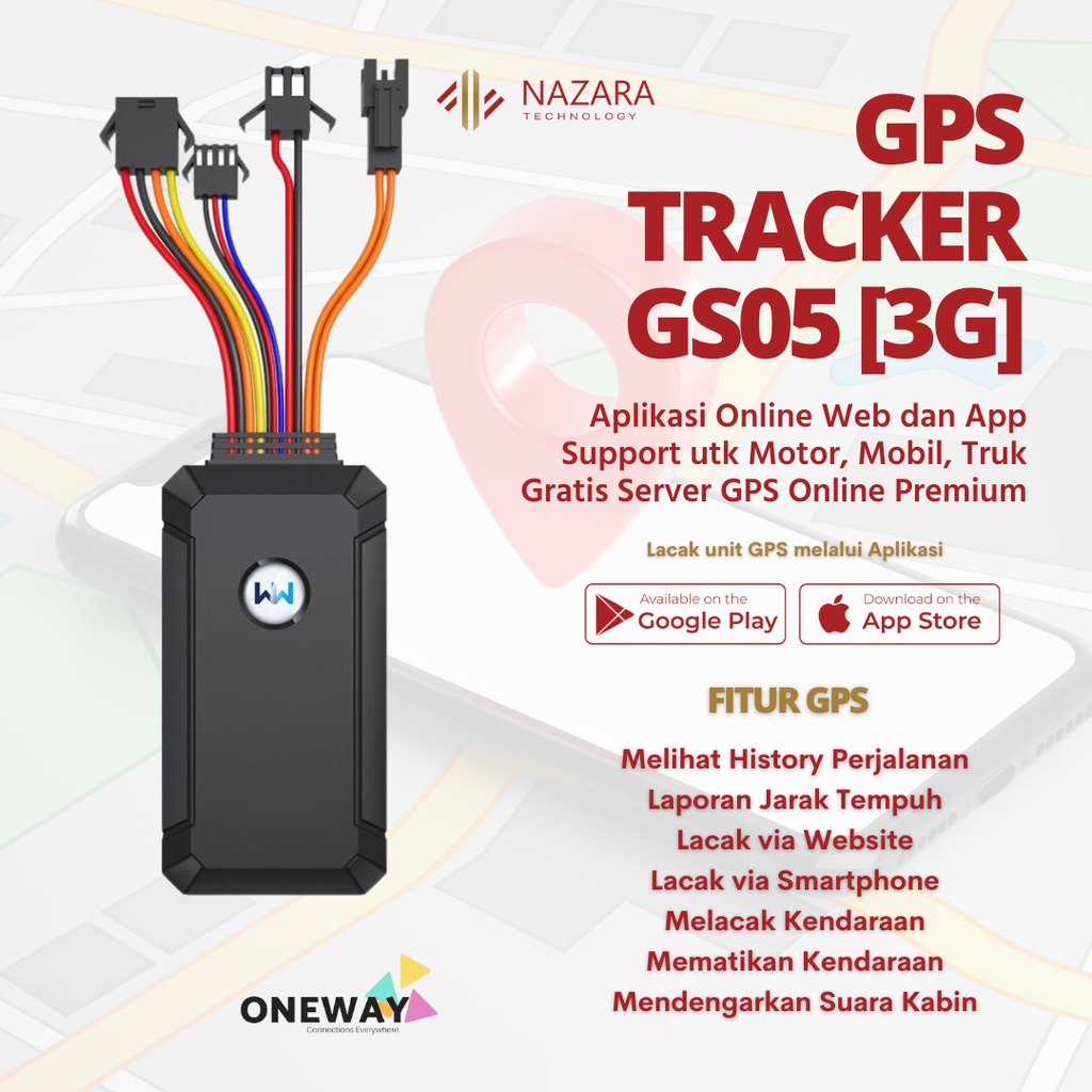 GPS Tracker Original Pelacak Motor Mobil Truk Oneway GS05