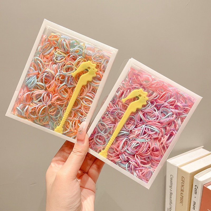 1000-3000 Pcs Anak-Anak Sekali Pakai Kecil Karet Gelang Pengikat Kepala Karet Gelang Kepala Tali Rambut Cincin Indah Gadis Bayi Rambut Tali